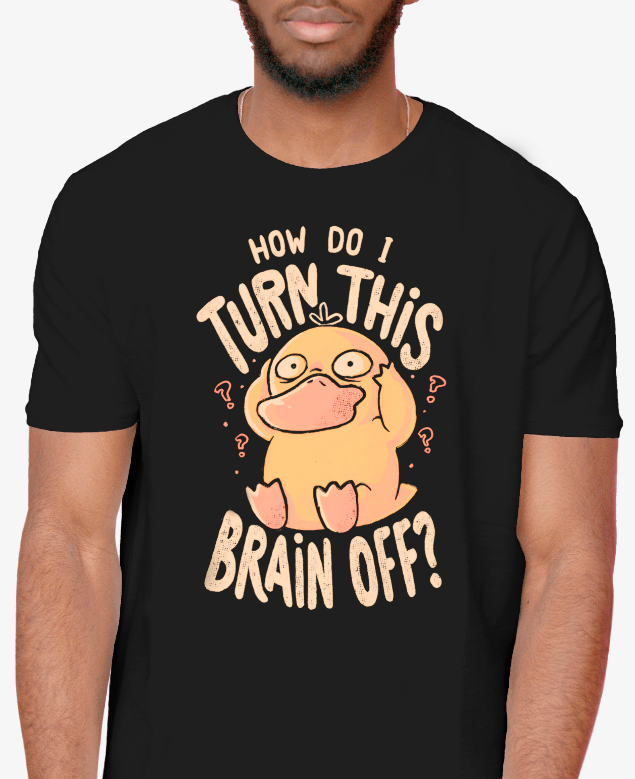 Psyduck "Turn this brain off" Graphic Tee Unisex Pokemon T-Shirt