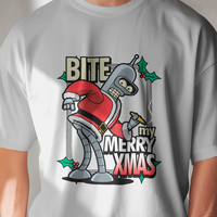 Bender Santa "Bite My Merry Xmas" Futurama Holiday T-Shirt