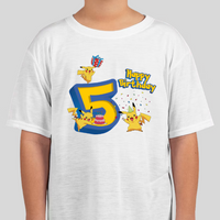 Pokemon Youth Pikachu Birthday Age Tee Unisex Shirt