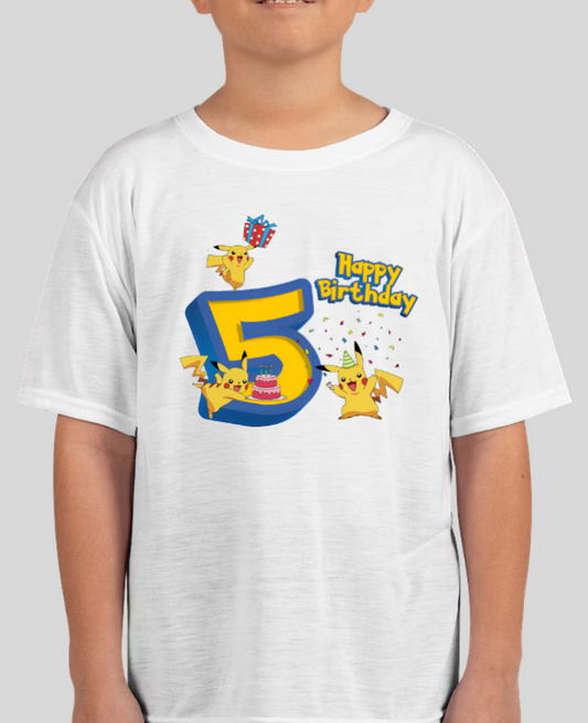 Pokemon Youth Pikachu Birthday Age Tee Unisex Shirt