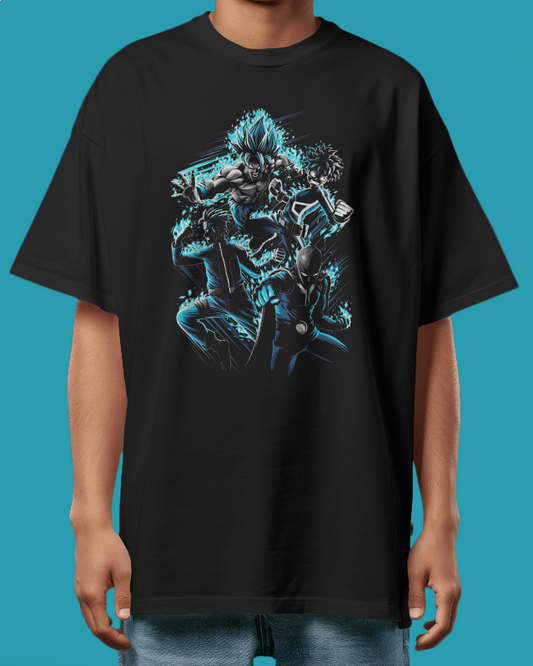 Legends Unleashed: Heroes of Blue Flame Graphic Tee Unisex