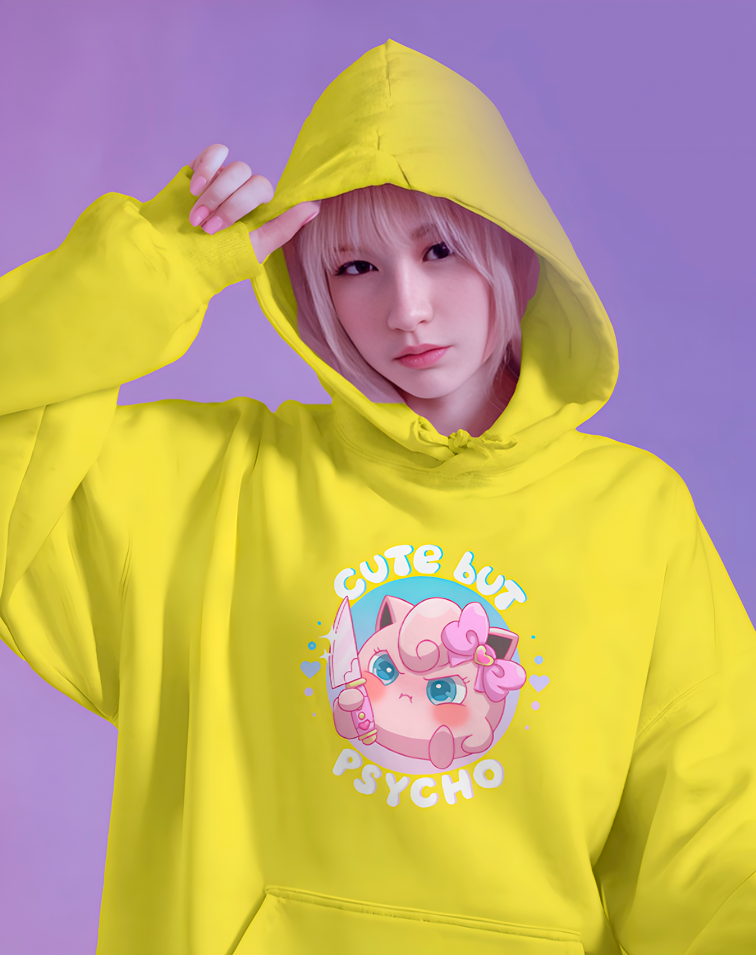 Jigglypuff Cute But Psycho Graphic Womens Hoodie