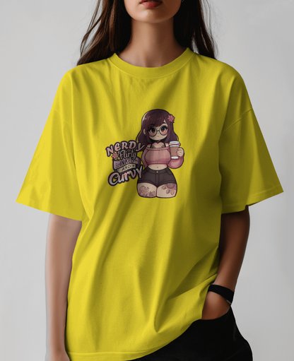 Nerdy, Flirty, Inked & Curvy Womens Graphic Tee
