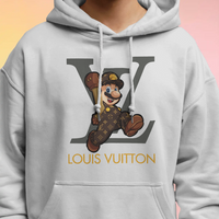 Mario Louis Vuitton Parody Graphic Hoodie Unisex Hooded Sweatshirt