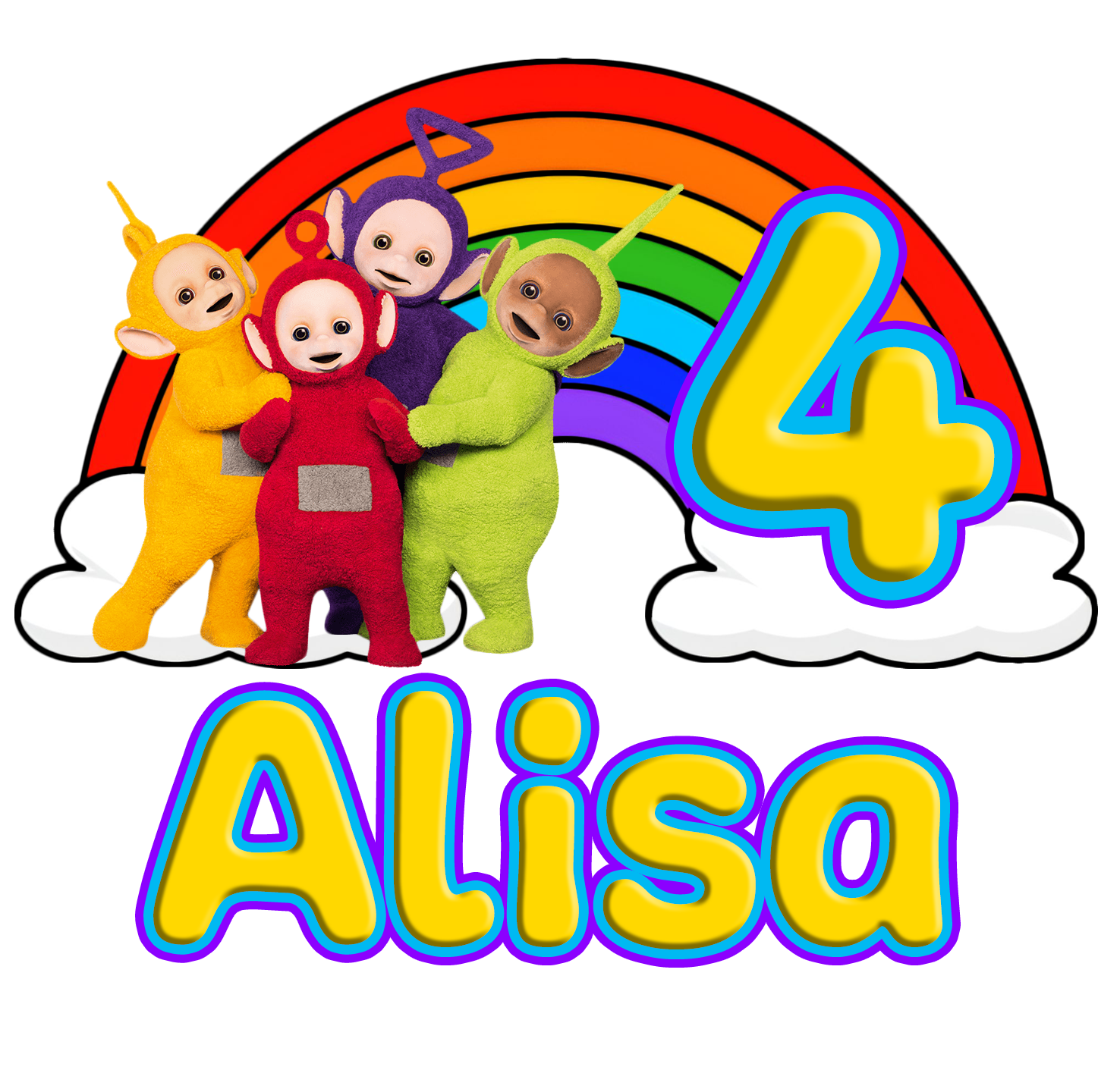Telletubbies Toddler Personalized Name & Age Birthday Shirt