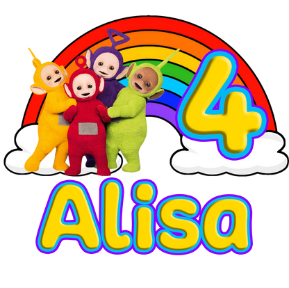 Telletubbies Toddler Personalized Name & Age Birthday Shirt