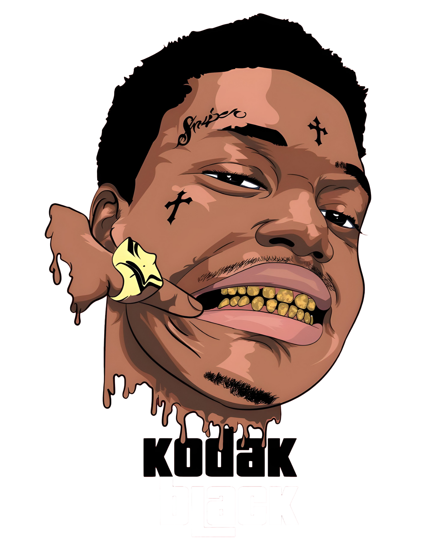 Kodak Black Gold Grill graphic Tee unisex Shirt