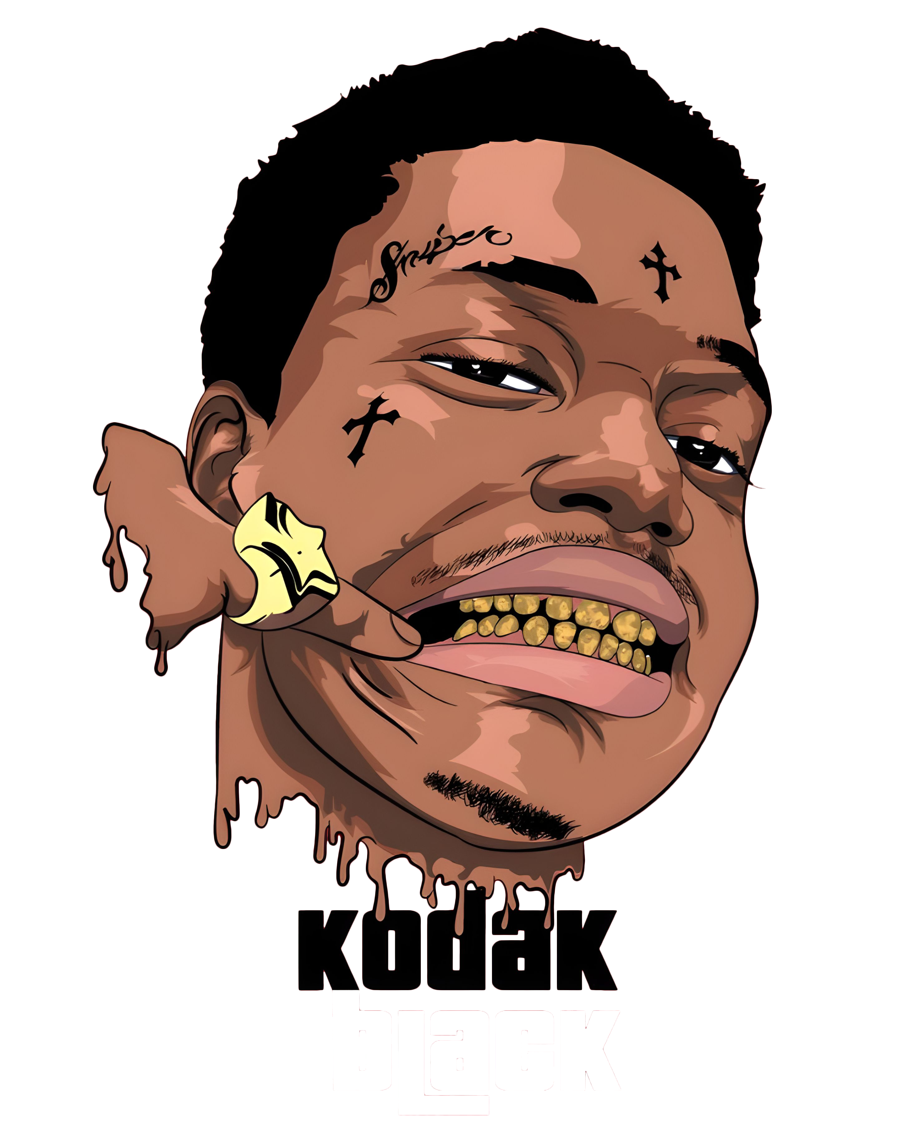 Kodak Black Gold Grill graphic Tee unisex Shirt