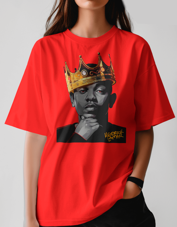 Kendrick Lamar "King"  Graphic Tee – Bold Crimson