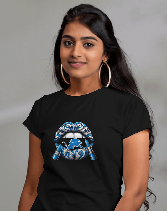 Detroit Lions Vintage Lips Womens NFL Tee