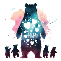 Mama Bear Water Color Fitted Womens Graphic Tee