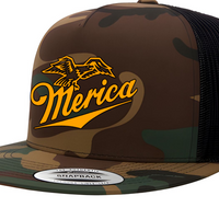 Merica Military Camo Snapback Hat Unisex