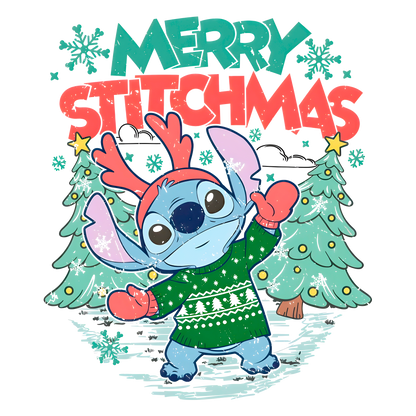 Merry Stitchmas Tee Festive Stitch Christmas T-Shirt