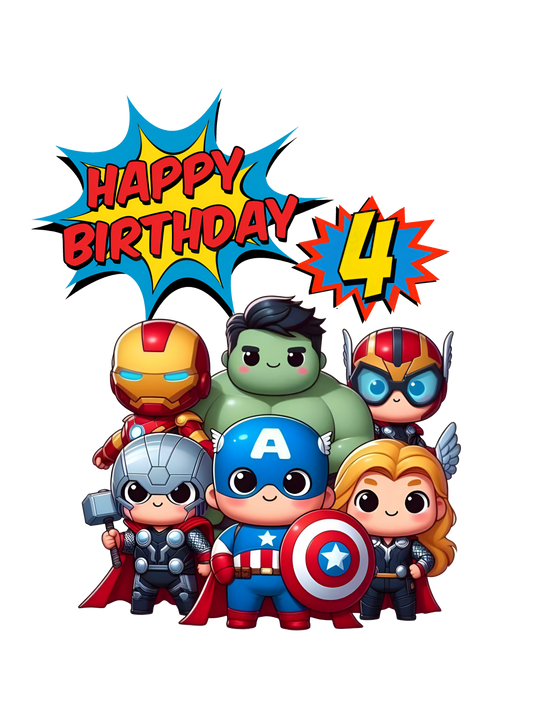 Toddler Avengers Personalized Age Birthday Shirt Unisex Tee