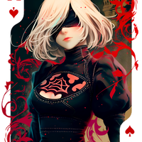 Ace of Hearts: 2B Nier Automata Playing Card Graphic Tee