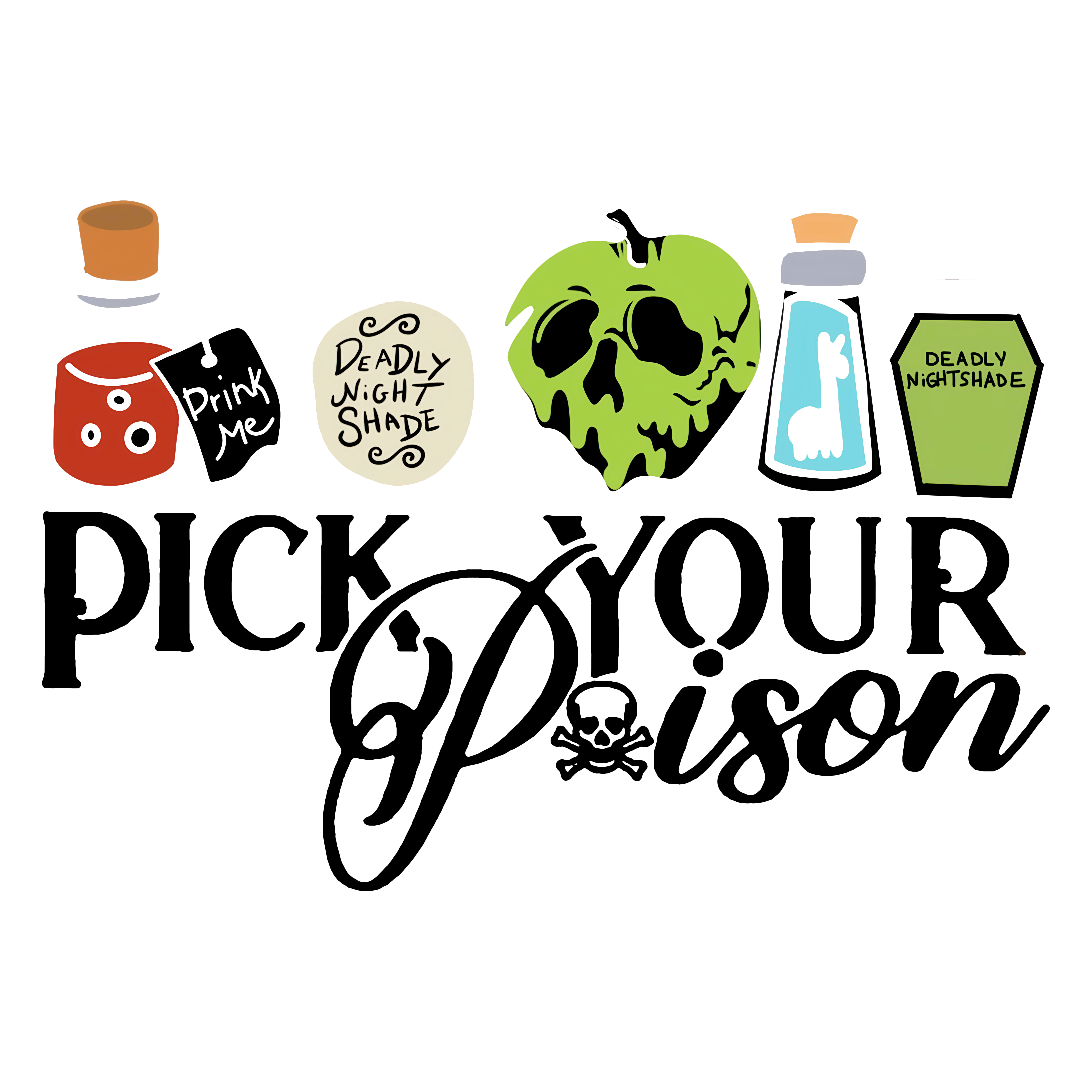 Pick Your Poison Villains Graphic Tee Unisex Halloween