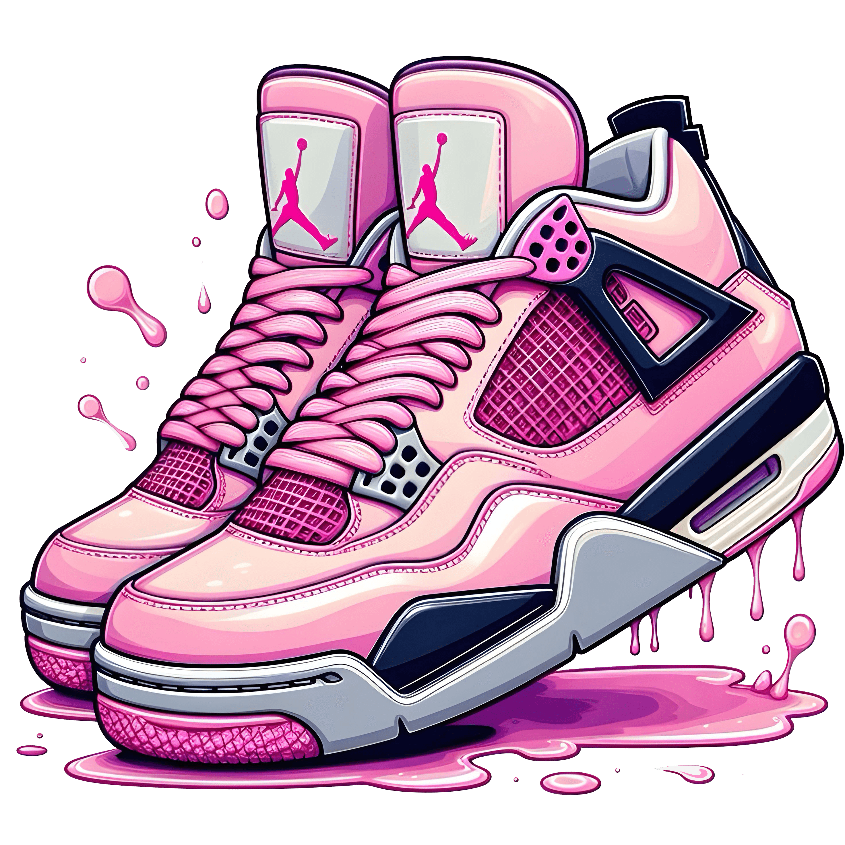 Pink Air Jordan 4's Graphic Hoodie Womens Hooded Sweatshirt