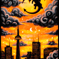 Charizards Flight: Urban Skyline Graphic Tee Unisex Pokemon
