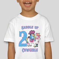 Bluey Saddle Up Cowgirls Toddler Personalized Birthday Tee Girls Shirt