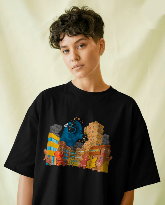 Cookie Monster's Gingerbread City Rampage Graphic Tee