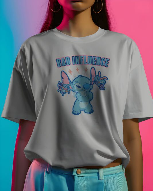 Stitch Bad Influence Graphic Tee Womens Shirt