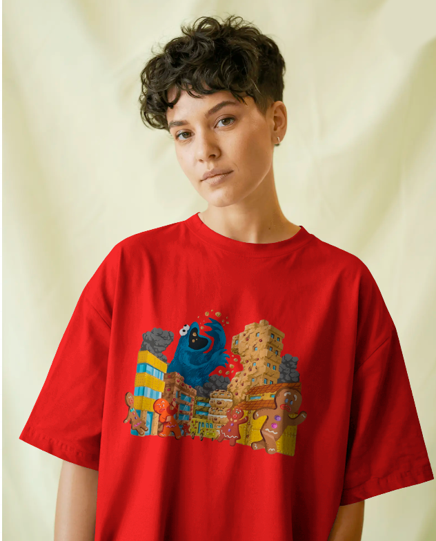 Cookie Monster's Gingerbread City Rampage Graphic Tee