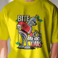 Bender Santa "Bite My Merry Xmas" Futurama Holiday T-Shirt