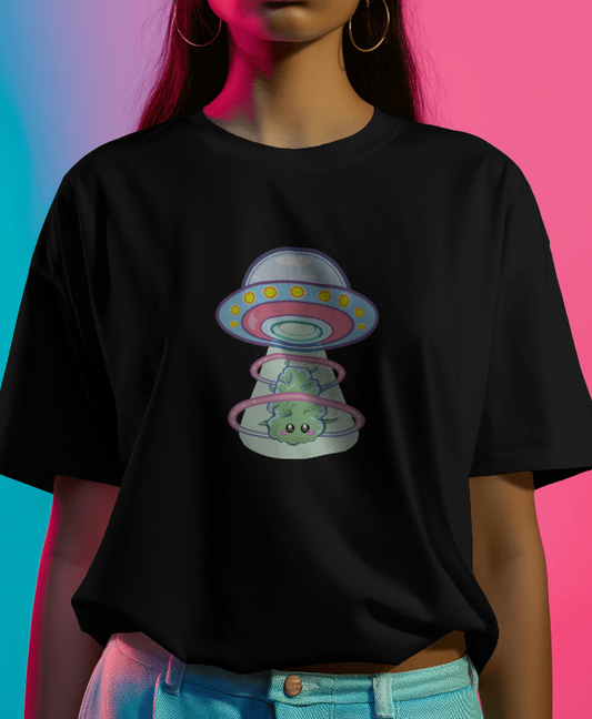 UFO Weed Abduction Graphic Tee Unisex Shirt