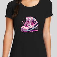 Pink Air Jordan 4's Womens Fitted tee