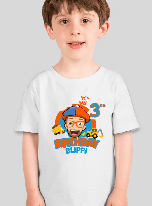 Blippi Toddler Birthday Personalized Age Graphic Tee Unisex Shirt