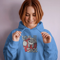 Love Sick Teddy Graphic Hoodie Womens Hoodie