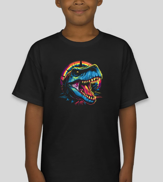 T-rex Neon Colored Youth Boys Graphic Tee