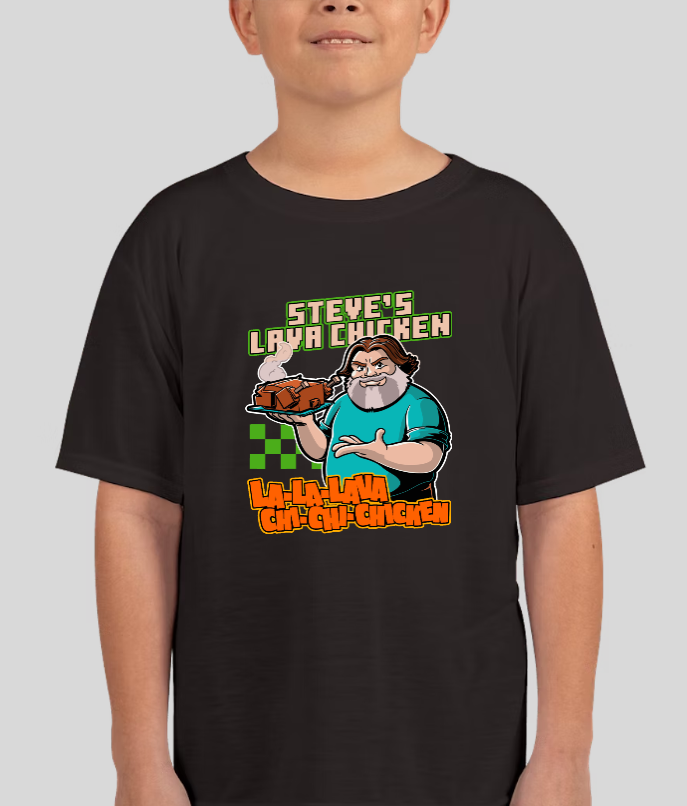 Steve's Lava Chicken Minecraft Unisex Youth Graphic Tee
