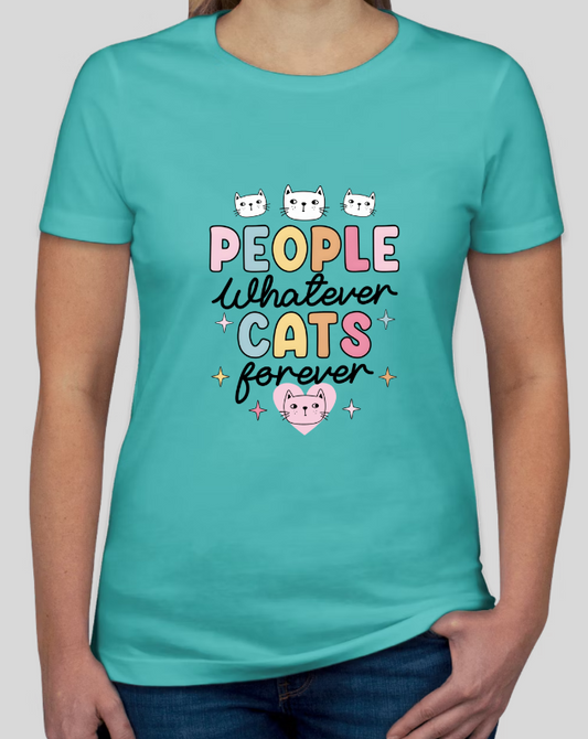 Cats Forever Womens Fitted Tee Graphics Shirt