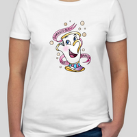 Damaged But Not Broken! Chip Beauty & The Beast Fitted Womens Tee