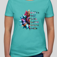 Beautiful, Smart, Strong Sunflower Graphic Tee Womens Fitted