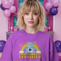 Grumpy Bear Emotionally Exhausted Graphic Tee Womens Shirt