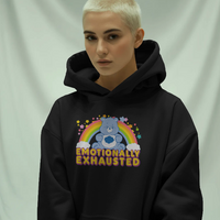 Emotionally Exhausted Care Bear Graphic Hoodie Womens Hoodie