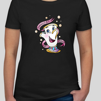 Damaged But Not Broken! Chip Beauty & The Beast Fitted Womens Tee