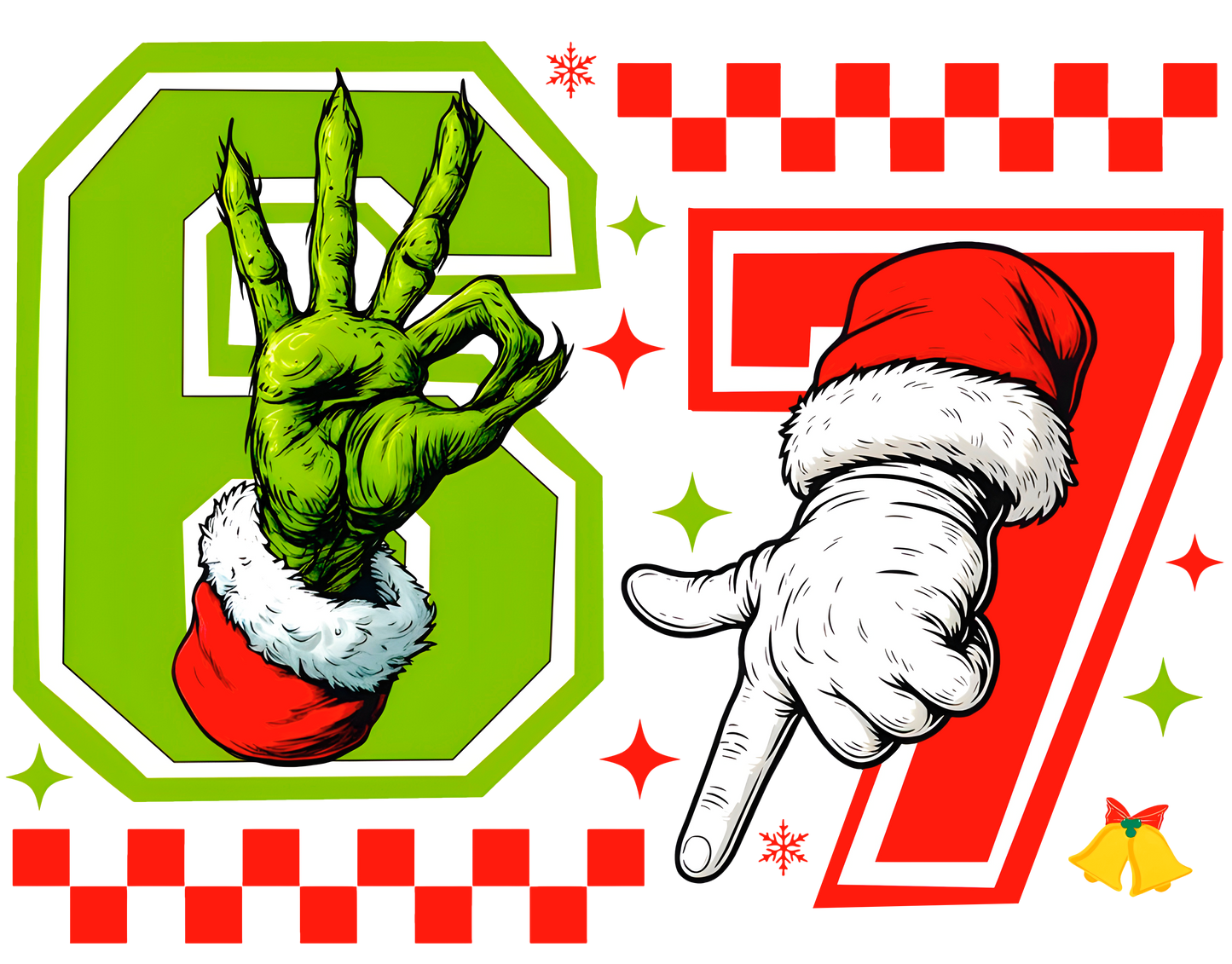 Holiday Six Seven T-Shirt Grinch Santa Meme Tee