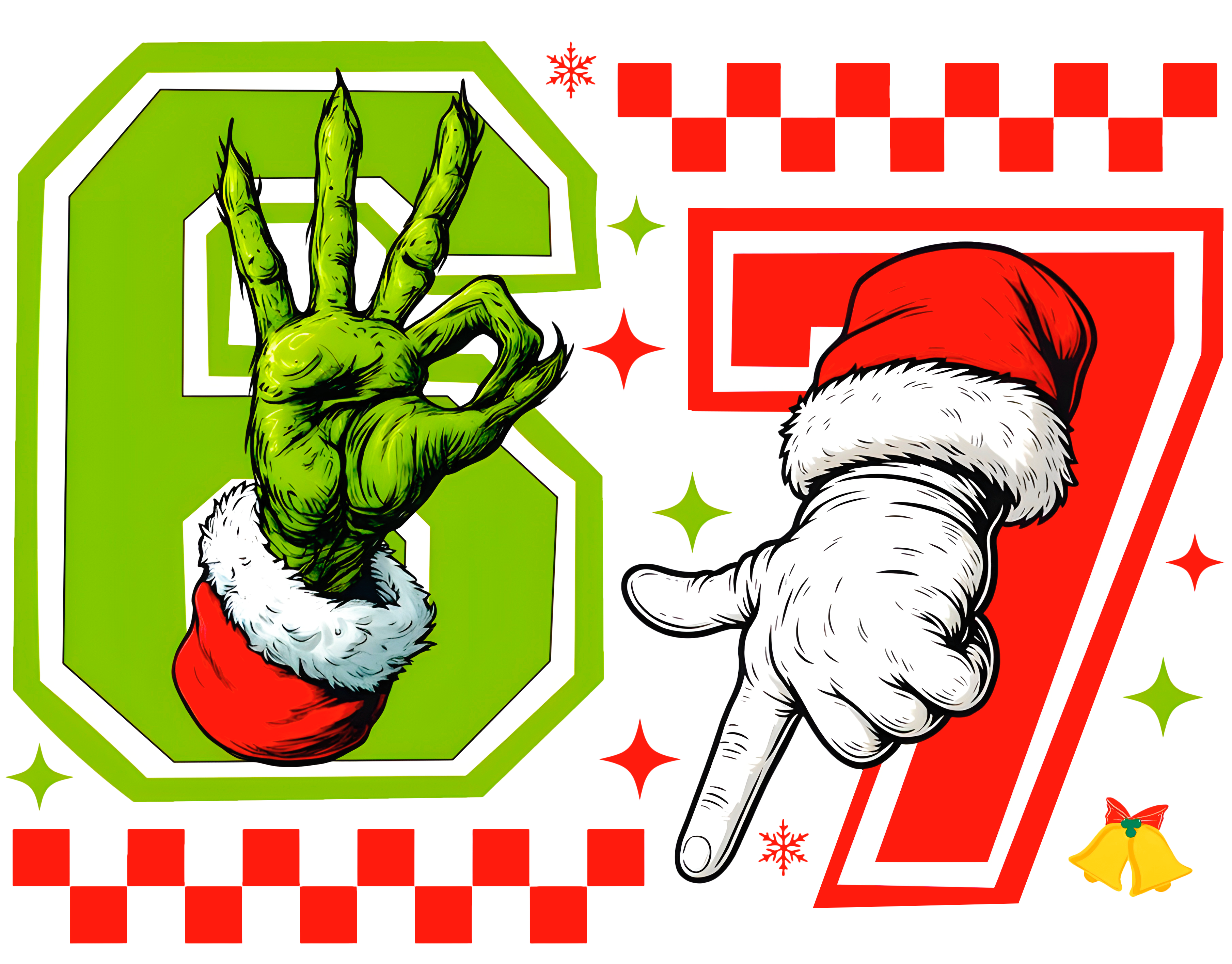 Holiday Six Seven T-Shirt Grinch Santa Meme Tee