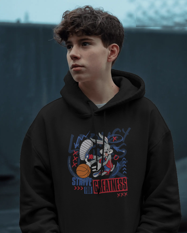 Bugs Bunny "Strive For Greatness" Graphic Hoodie Unisex Hoodie