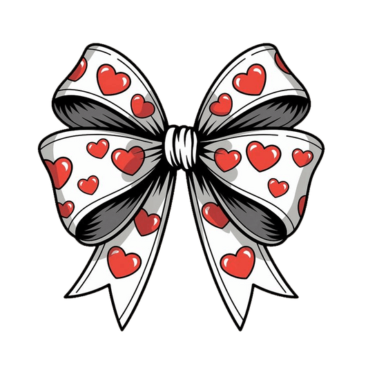 Heart Bow Graphic Tee Womens Short Sleeve