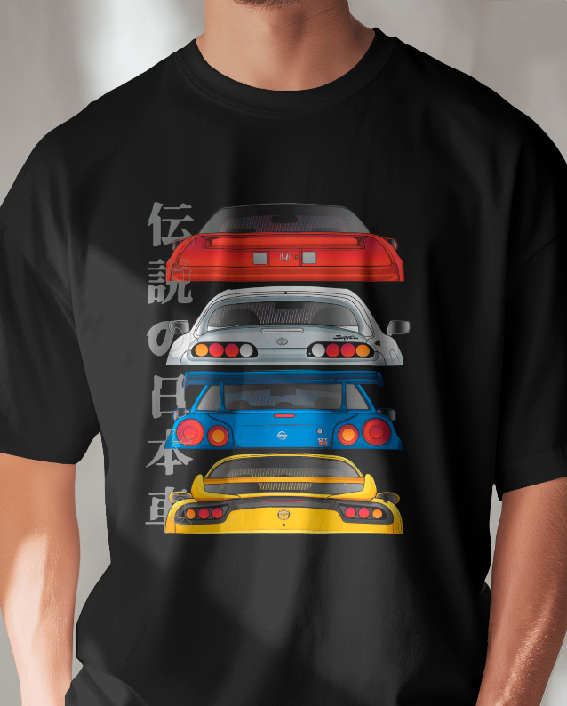 Legendary JDM Stack - Japanese Street Racing Icons Graphic Tee