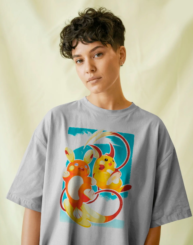 Raichu & Alolan Raichu Dynamic Duo Graphic Pokemon Tee