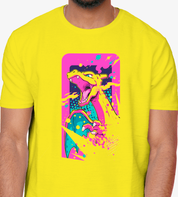 Charizard Neon Splash Graphic Pokemon Tee Unisex Shirt