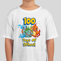 Pokemon Gen One Starters 100 Days Of School Youth Graphic Tee Unisex