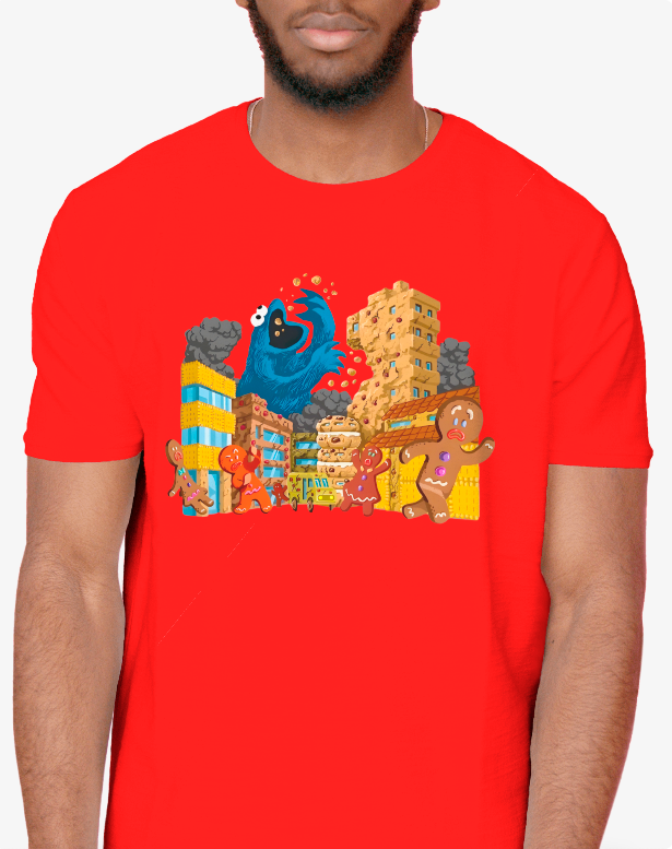 Cookie Monster "Crumble Town" Gingerbread | Kaiju Parody T-Shirt