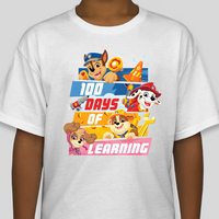 Paw Patrol 100 Days Of Learning Youth Graphic Tee Unisex Shirt
