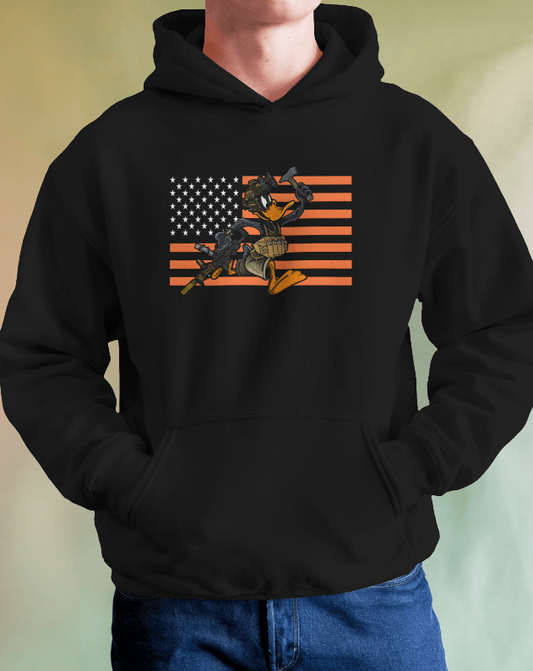 Daffy Duck Miltary Fatigues Graphic Hoodie Unisex Hoodie